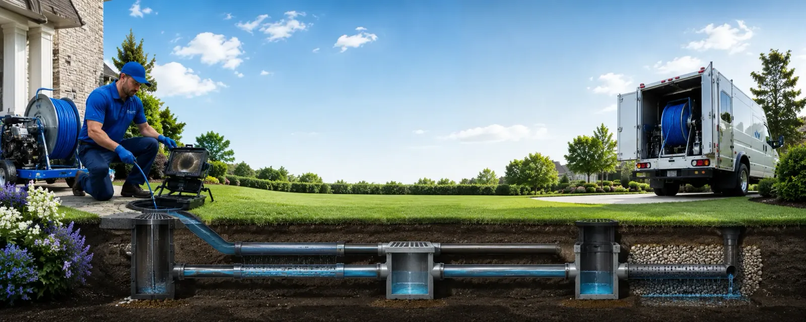 Outdoor drain cleaning information for Rhome, TX